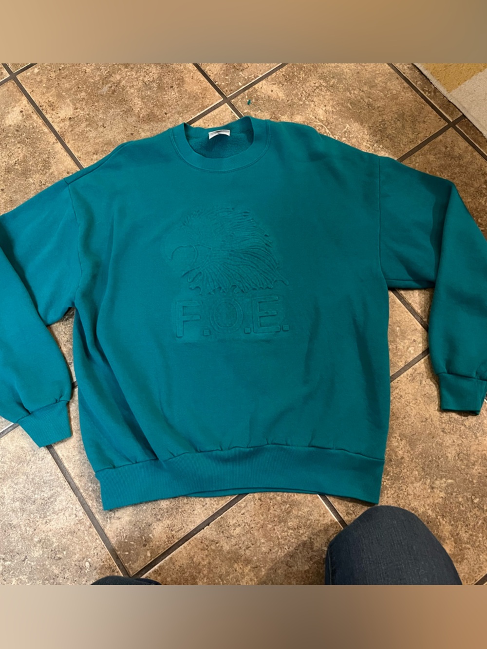Vintage embossed FOE fraternal order of eagles crewneck